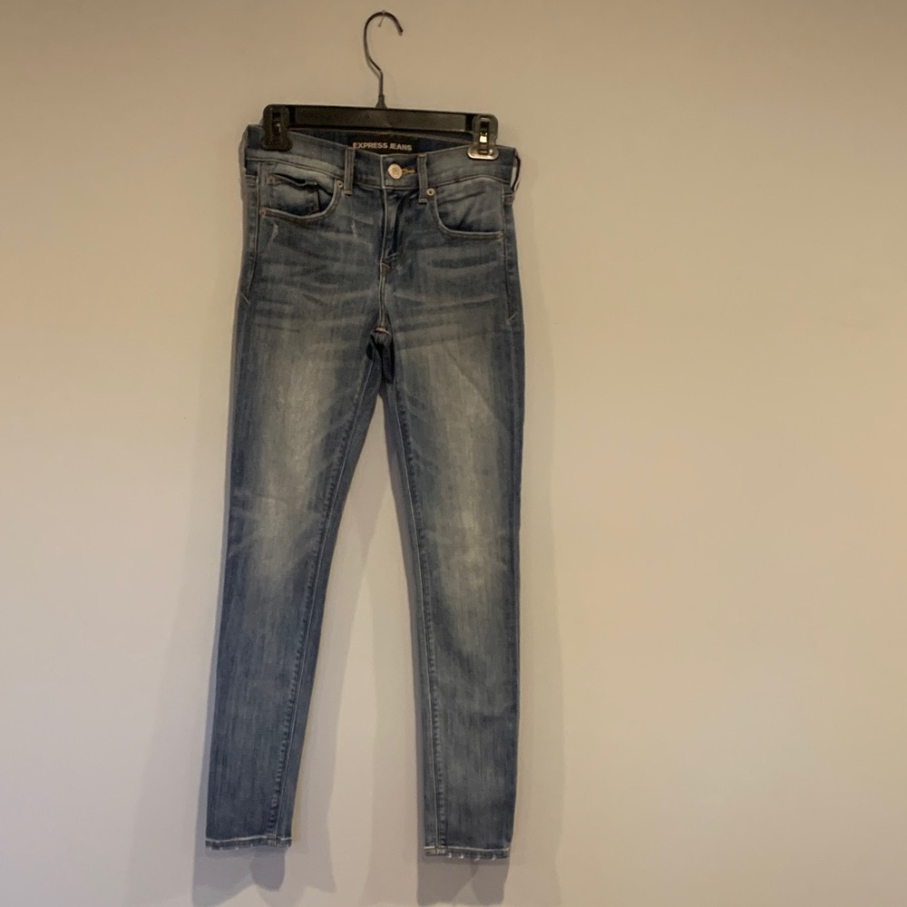 Express Women's Skinny Jeans in Light Blue Denim